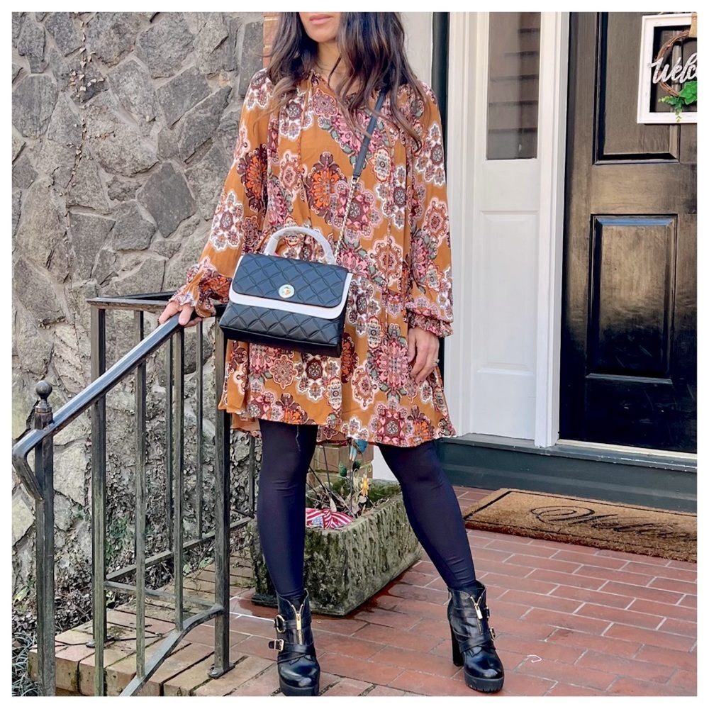 Floral Print Boho Dress